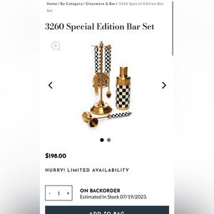 Mackenzie childs bar set.